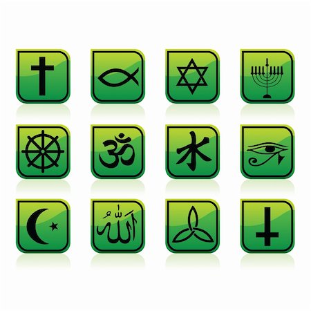 piety - vector set of religion icons Stock Photo - Budget Royalty-Free & Subscription, Code: 400-04743404