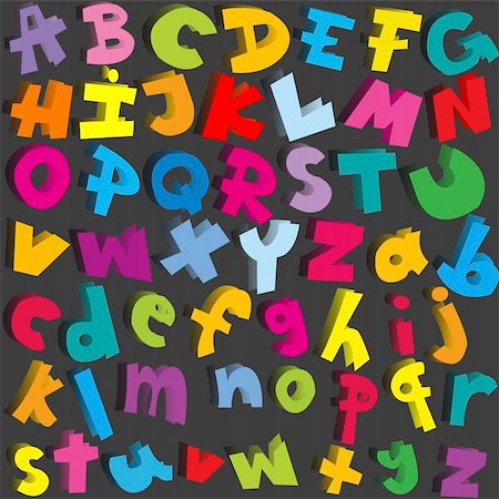 Small and capital letters of alphabet Stock Photo - Budget Royalty-Free & Subscription, Code: 400-04743665