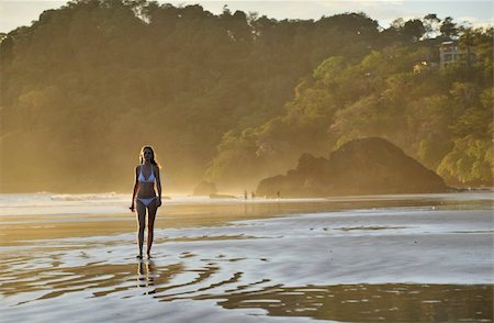 Young beautiful on a beach. One. Coast Pacific of ocean in Costa Rica. Stock Photo - Budget Royalty-Free & Subscription, Code: 400-04743686