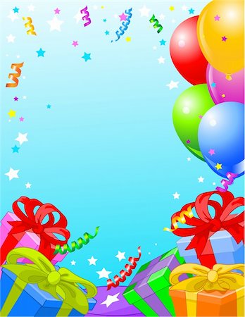 simsearch:614-05955439,k - Party vertical background with gifts and balloons Stock Photo - Budget Royalty-Free & Subscription, Code: 400-04754210