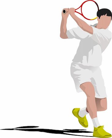 silhouette of a server - Tennis player. Colored Vector illustration for designers Stock Photo - Budget Royalty-Free & Subscription, Code: 400-04755076