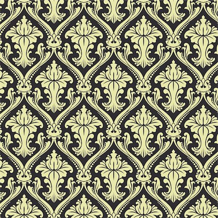 simsearch:400-04685787,k - Seamless Damask wallpaper EPS 10 vector file included Stock Photo - Budget Royalty-Free & Subscription, Code: 400-04755196