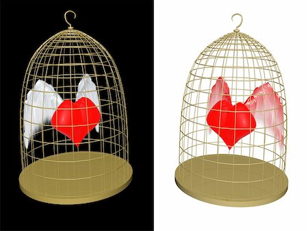 simsearch:400-06207242,k - red heart in birdcage. 3d Stock Photo - Budget Royalty-Free & Subscription, Code: 400-04756004