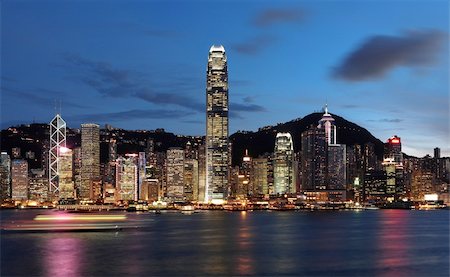 simsearch:400-07634376,k - Hong Kong at night Foto de stock - Super Valor sin royalties y Suscripción, Código: 400-04756304