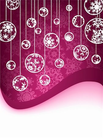 simsearch:400-04769297,k - Christmas decoration made from purple and white snowflakes. EPS 8 vector file included Foto de stock - Super Valor sin royalties y Suscripción, Código: 400-04756444