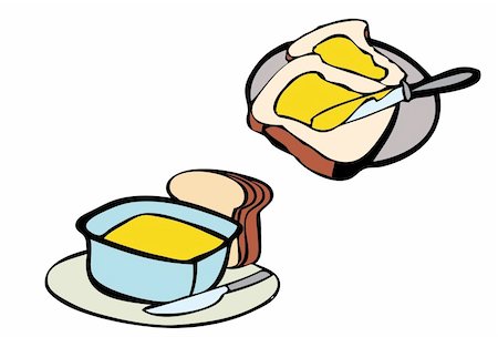 two vector of bread and butter Stock Photo - Budget Royalty-Free & Subscription, Code: 400-04757469