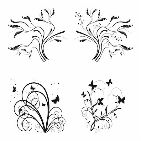 simsearch:400-05706564,k - Set of floral design elements. Vector illustration. Vector art in Adobe illustrator EPS format, compressed in a zip file. The different graphics are all on separate layers so they can easily be moved or edited individually. The document can be scaled to any size without loss of quality. Stock Photo - Budget Royalty-Free & Subscription, Code: 400-04758739