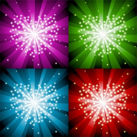 simsearch:400-05911969,k - Sparkling background with heart in four colors Stock Photo - Budget Royalty-Free & Subscription, Code: 400-04750402