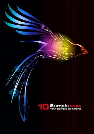 simsearch:400-04266669,k - Abstract vector eps10 glowing background. Bird. For your design. Stock Photo - Budget Royalty-Free & Subscription, Code: 400-04751497