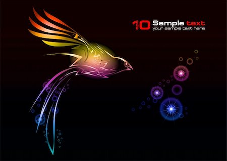 simsearch:400-04266669,k - Abstract vector eps10 glowing background. Bird. For your design. Stock Photo - Budget Royalty-Free & Subscription, Code: 400-04751498