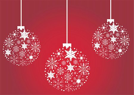 vector illustration of christmas tree balls made of snowflakes Stock Photo - Budget Royalty-Free & Subscription, Code: 400-04752085