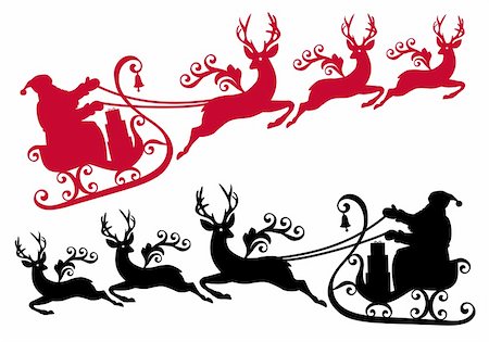 simsearch:400-08791935,k - santa with his sleigh and reindeer, vector christmas background Foto de stock - Super Valor sin royalties y Suscripción, Código: 400-04752990