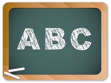 simsearch:400-04340181,k - Vector - Chalk Alphabet on Blackboard Photographie de stock - Aubaine LD & Abonnement, Code: 400-04753156