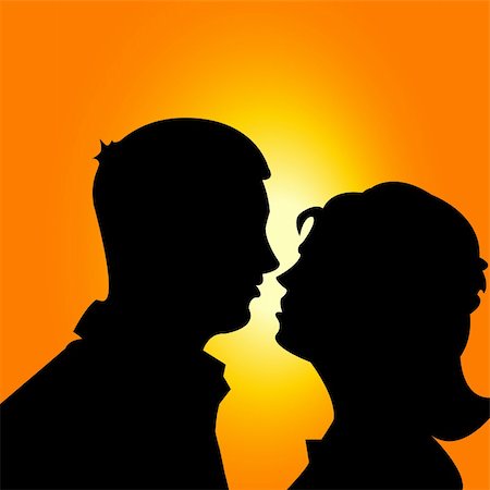 stiven (artist) - Abstract vector illustration of a silhouette of a man and a woman on sunset background Stock Photo - Budget Royalty-Free & Subscription, Code: 400-04753506