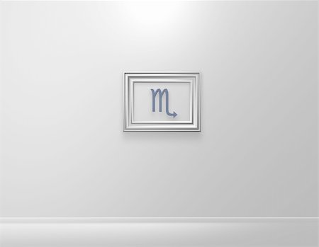 scorpio - picture frame with scorpio symbol - 3d illustration Stock Photo - Budget Royalty-Free & Subscription, Code: 400-04764035