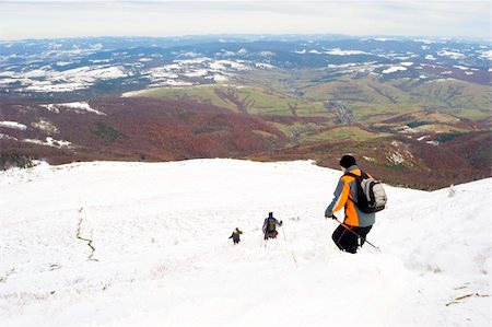 simsearch:400-05118687,k - Hiker in winter in the Carpathians Mountains. Ukraine Stock Photo - Budget Royalty-Free & Subscription, Code: 400-04764130