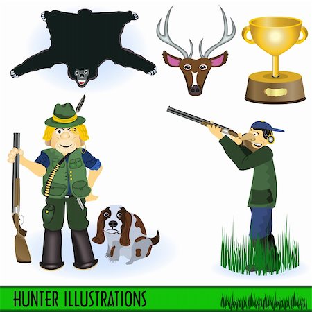 simsearch:400-08348524,k - Hunter Illustrations vector collection. Stock Photo - Budget Royalty-Free & Subscription, Code: 400-04764222