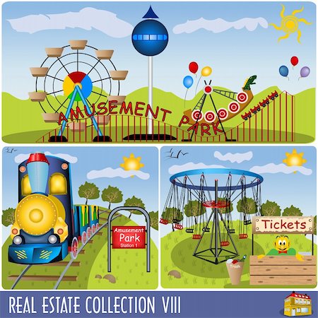 Real State collection 8, amusement park illustrations. Stock Photo - Budget Royalty-Free & Subscription, Code: 400-04764243