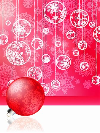 simsearch:400-05233207,k - Pink christmas card with baubles . EPS 8 vector file included Stock Photo - Budget Royalty-Free & Subscription, Code: 400-04765395