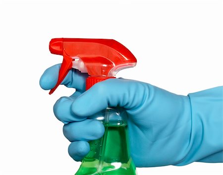 simsearch:400-04287497,k - close up of hand in gloves holding bottle of hygiene cleaners for housework on white background with clipping path Stock Photo - Budget Royalty-Free & Subscription, Code: 400-04765530