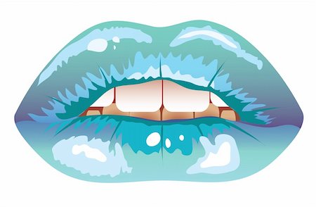 simsearch:400-08495761,k - sexy blue woman's lips frozen. illustration Stock Photo - Budget Royalty-Free & Subscription, Code: 400-04765974