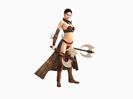 simsearch:400-04279469,k - 3d illustration of a barbarian woman isolated on white Stock Photo - Budget Royalty-Free & Subscription, Code: 400-04766554