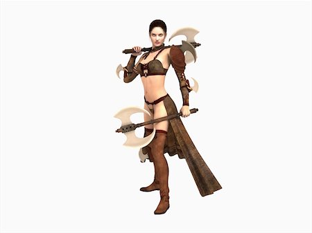 simsearch:400-04259157,k - 3d illustration of a barbarian woman isolated on white Stock Photo - Budget Royalty-Free & Subscription, Code: 400-04766552