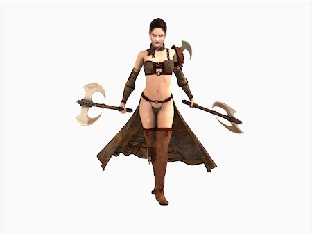 simsearch:400-04279469,k - 3d illustration of a barbarian woman isolated on white Stock Photo - Budget Royalty-Free & Subscription, Code: 400-04766553