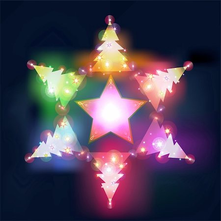 simsearch:400-05693036,k - Festive background with shining Christmas trees. Stock Photo - Budget Royalty-Free & Subscription, Code: 400-04766655