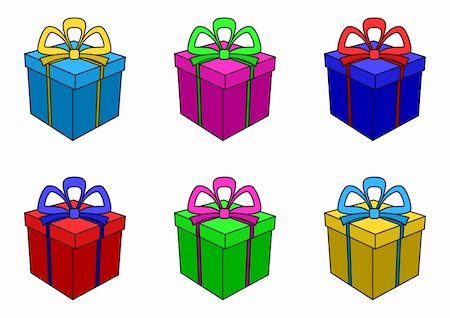 simsearch:400-04263617,k - Isolated boxes with celebratory gifts, square, multi-coloured Photographie de stock - Aubaine LD & Abonnement, Code: 400-04766721
