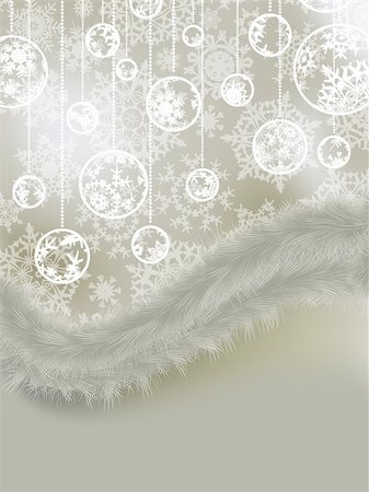 simsearch:400-04769297,k - Elegant christmas with snowflakes tree branches. EPS 8 vector file included Foto de stock - Super Valor sin royalties y Suscripción, Código: 400-04766753