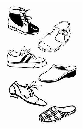 simsearch:400-07218273,k - Illustration of some woman shoes on white background Stock Photo - Budget Royalty-Free & Subscription, Code: 400-04766887