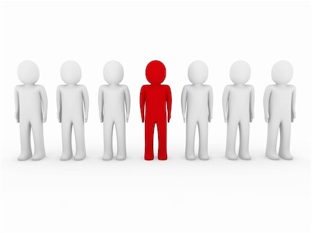 simsearch:400-05705371,k - 3d human stand crowd red isolated white background Stock Photo - Budget Royalty-Free & Subscription, Code: 400-04767029