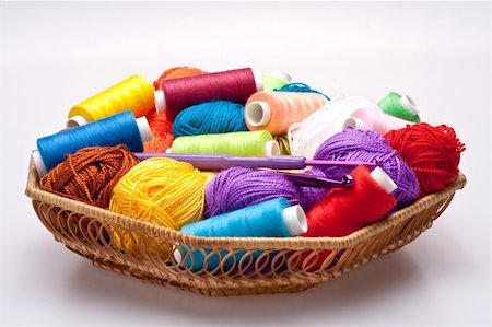 simsearch:400-06079198,k - basket with thread and balls for knitting as a background Stock Photo - Budget Royalty-Free & Subscription, Code: 400-04768147