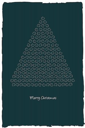 Christmas tree made from curly pattern Stock Photo - Budget Royalty-Free & Subscription, Code: 400-04768878