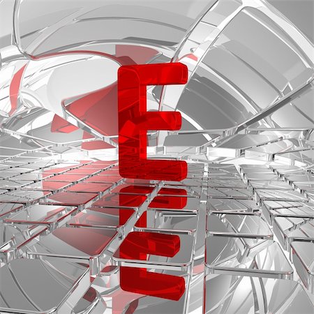 futuristic alphabets - red uppercase letter e in futuristic space - 3d illustration Stock Photo - Budget Royalty-Free & Subscription, Code: 400-04769289