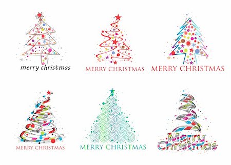 roochak_red (artist) - Christmas tree set for element design, vector illustration Stock Photo - Budget Royalty-Free & Subscription, Code: 400-04769386