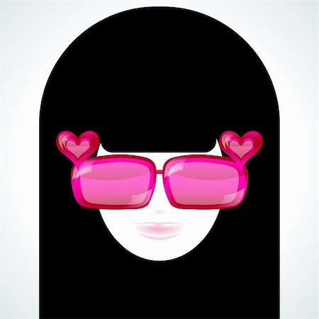 simsearch:400-04326432,k - Girl in pink sunglasses, vector image Stock Photo - Budget Royalty-Free & Subscription, Code: 400-04760013