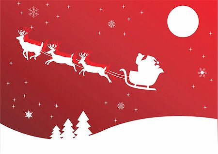 vector illustration of country holiday background with santa claus Stock Photo - Budget Royalty-Free & Subscription, Code: 400-04760196