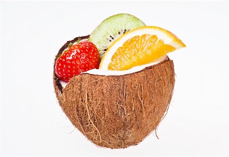 simsearch:400-05891431,k - Fresh exotic fruits over white background Stock Photo - Budget Royalty-Free & Subscription, Code: 400-04760996