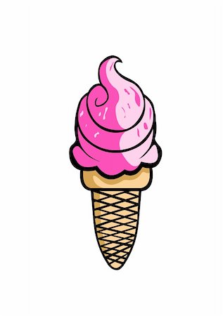 simsearch:400-05718903,k - Vector illustration of tasty pink ice cream Stock Photo - Budget Royalty-Free & Subscription, Code: 400-04762223