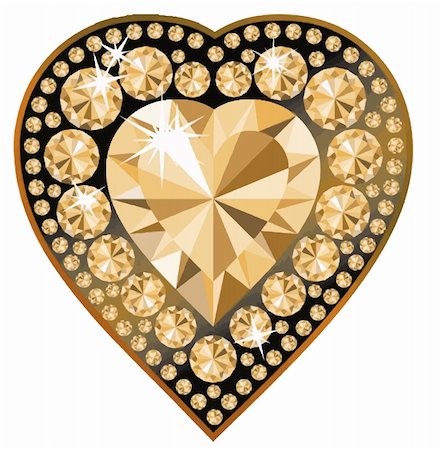 simsearch:400-07464468,k - Ruby heart in golden mounting on black background. Vector illustration. Stock Photo - Budget Royalty-Free & Subscription, Code: 400-04763109