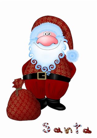 simsearch:400-06462885,k - Santa Claus with a bag of gifts Stock Photo - Budget Royalty-Free & Subscription, Code: 400-04763304