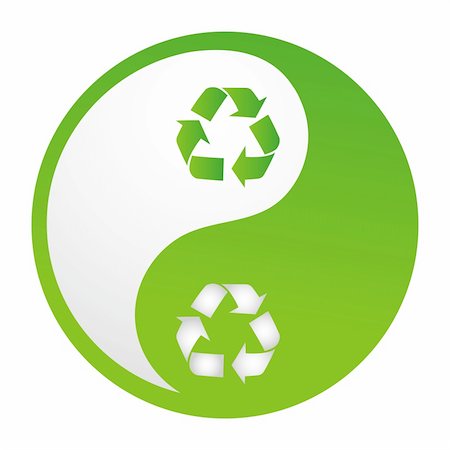 simsearch:400-04744928,k - illustration of recycle yinyang on white background Stock Photo - Budget Royalty-Free & Subscription, Code: 400-04763831