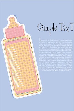 simsearch:400-06751007,k - illustration of baby milk bottle on text template Stock Photo - Budget Royalty-Free & Subscription, Code: 400-04763849