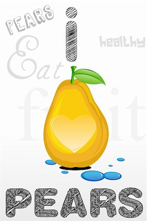 simsearch:400-06513460,k - illustration of i love pears Stock Photo - Budget Royalty-Free & Subscription, Code: 400-04763864