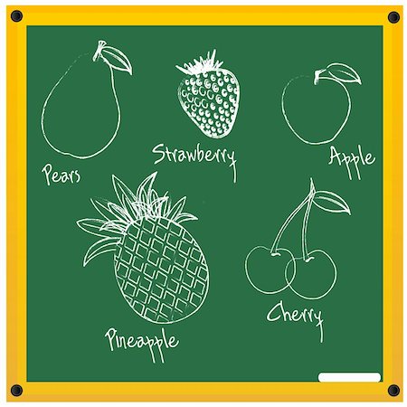 simsearch:400-07096505,k - illustration of fruits sketch on chalkboard Stock Photo - Budget Royalty-Free & Subscription, Code: 400-04763937