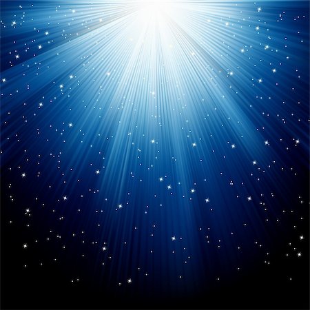 simsearch:400-05233207,k - Snow and stars are falling on the background of blue luminous rays. EPS 8 vector file included Stock Photo - Budget Royalty-Free & Subscription, Code: 400-04774309