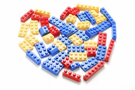 simsearch:400-06097126,k - Plastic Building Blocks  Formed in Heart Shape Stock Photo - Budget Royalty-Free & Subscription, Code: 400-04774760