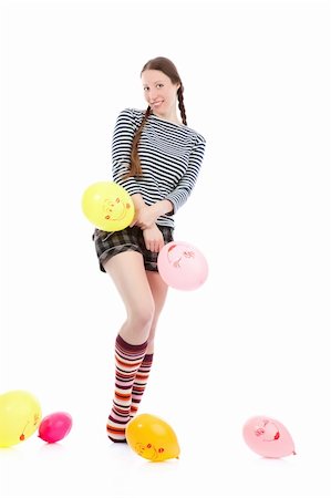 simsearch:400-04021280,k - a pretty girl dressed in casual clothes playing with baloons Stock Photo - Budget Royalty-Free & Subscription, Code: 400-04775756